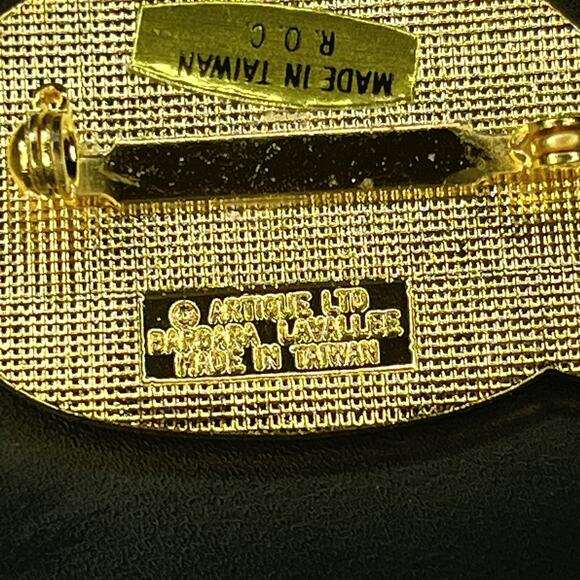 Vintage Barbara Lavallee Brooch Pin Genuine Cloisonne Enamel Cheshire Cat Kitty - Picture 6 of 7